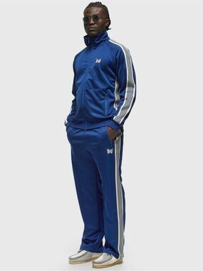 Needles Royal Blue Track Jacket with White Stripes